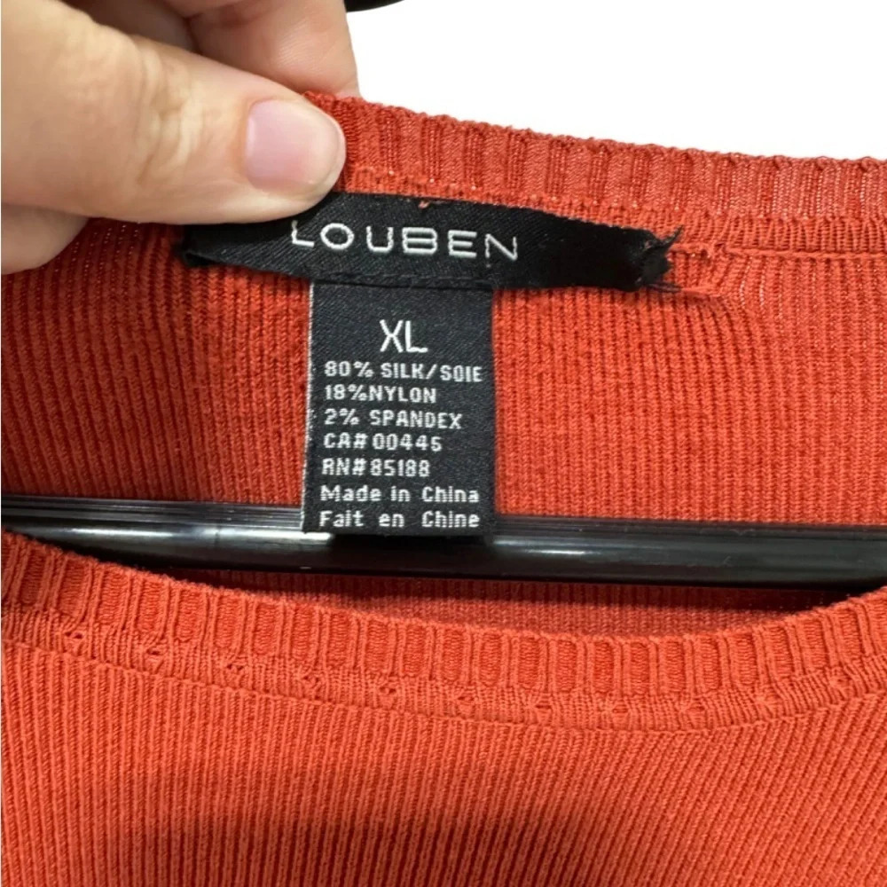Louben Women’s Burnt Orange Silk Blend Sweater, size XL, high end, new condition - Picture 2 of 5